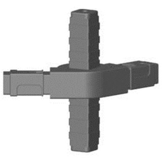 3D4 Gelenkverbinder Kreuz für Alurohr 20x20x1,5mm
