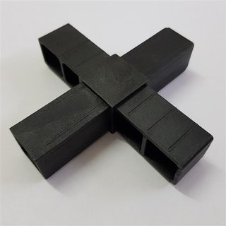 2D4 Kreuz schwarz für Alurohr 25x25x2,0mm